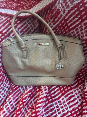 Anne Klein Metallic Gold Pebbled Leather Tote